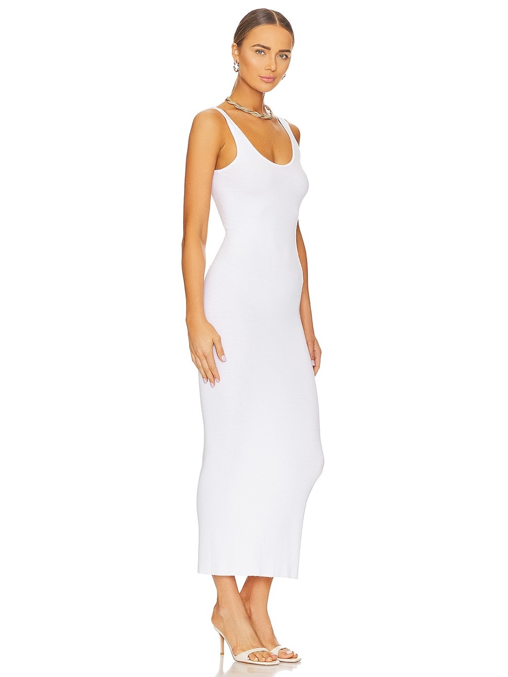 Enza Costa Ribbed Stretch Cotton and Modal-blend Jersey Midi Dress in white